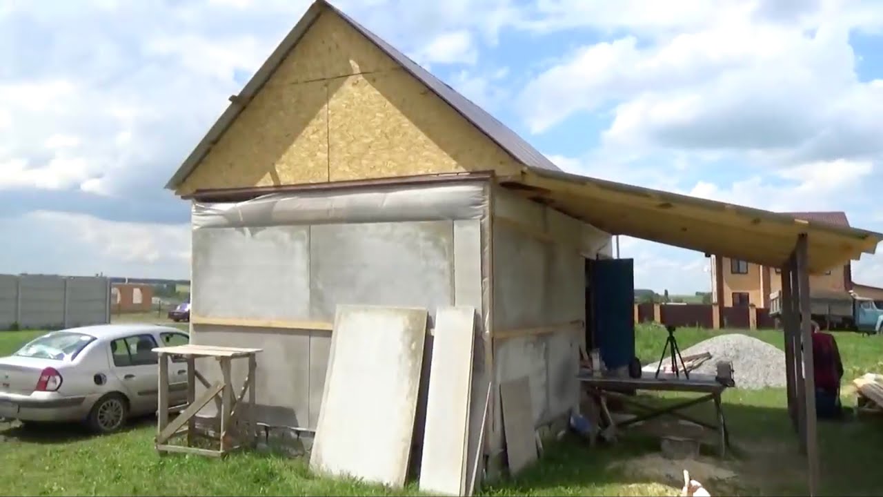 Дом из поддонов готов! Постройка дома из подручных средств дёшево. Стройка пристройки.
