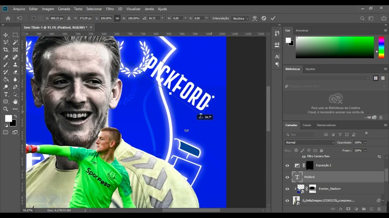 Speed art Photoshop: Pickford - Everton