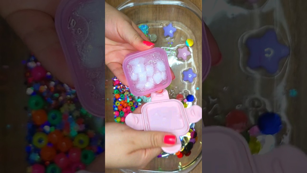 the most crunchy slime #oddlysatisfying #pinkslime #foamslime #squishyslime #mixingslime #colorfull