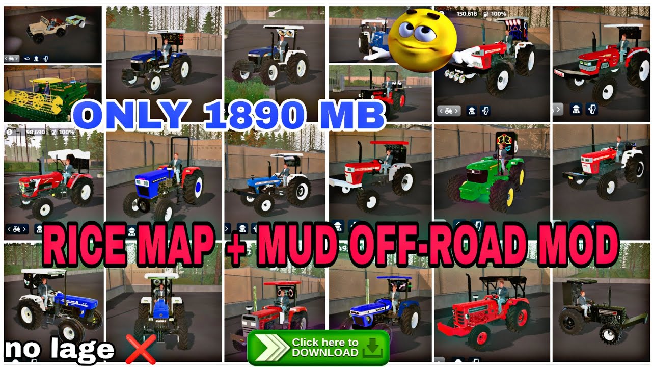 FS 23 RICE MAP MUD MOD DOWNLOAD // INDIAN TRACTORS 