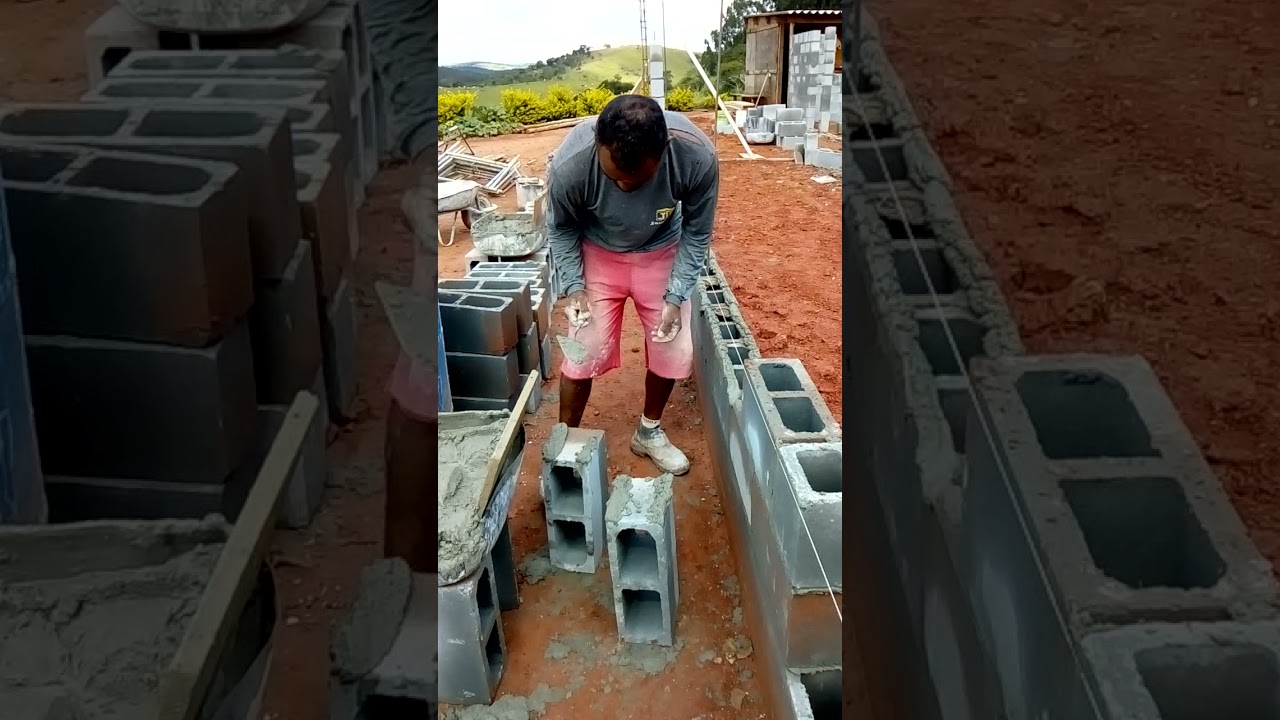 como espalhar massa no bloco estrutural vídeo 2 desafio da massa na cabeça do bloco.
