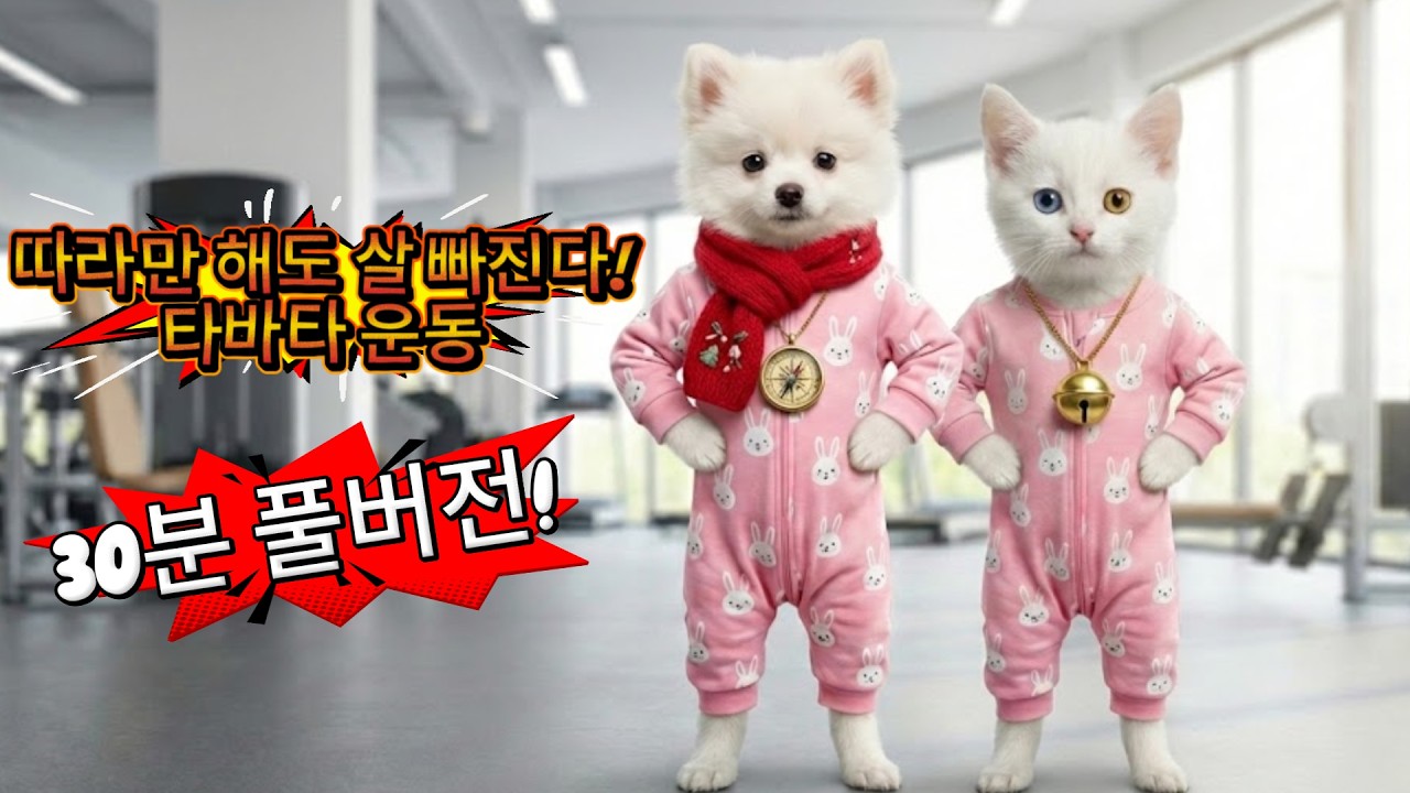 [FULL] 🔥30분 동안 소리&마뇽이랑 쉬지 않고 뛰는 멍냥 타바타! (지방 연소 끝판왕)💦