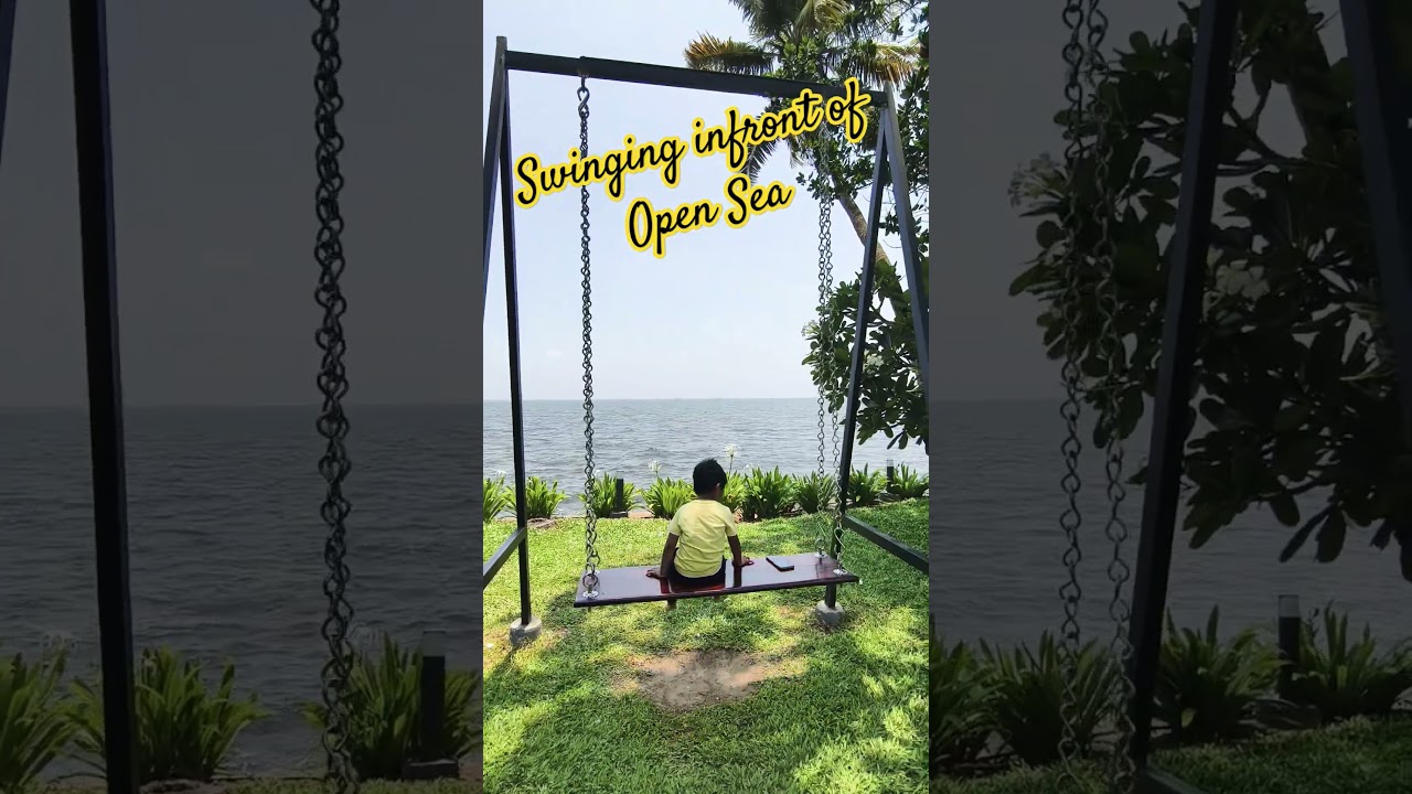 Enjoying the sea view in a swing #OpenSeaView #KarmaChakra #kidsentertainment #rsvlogs