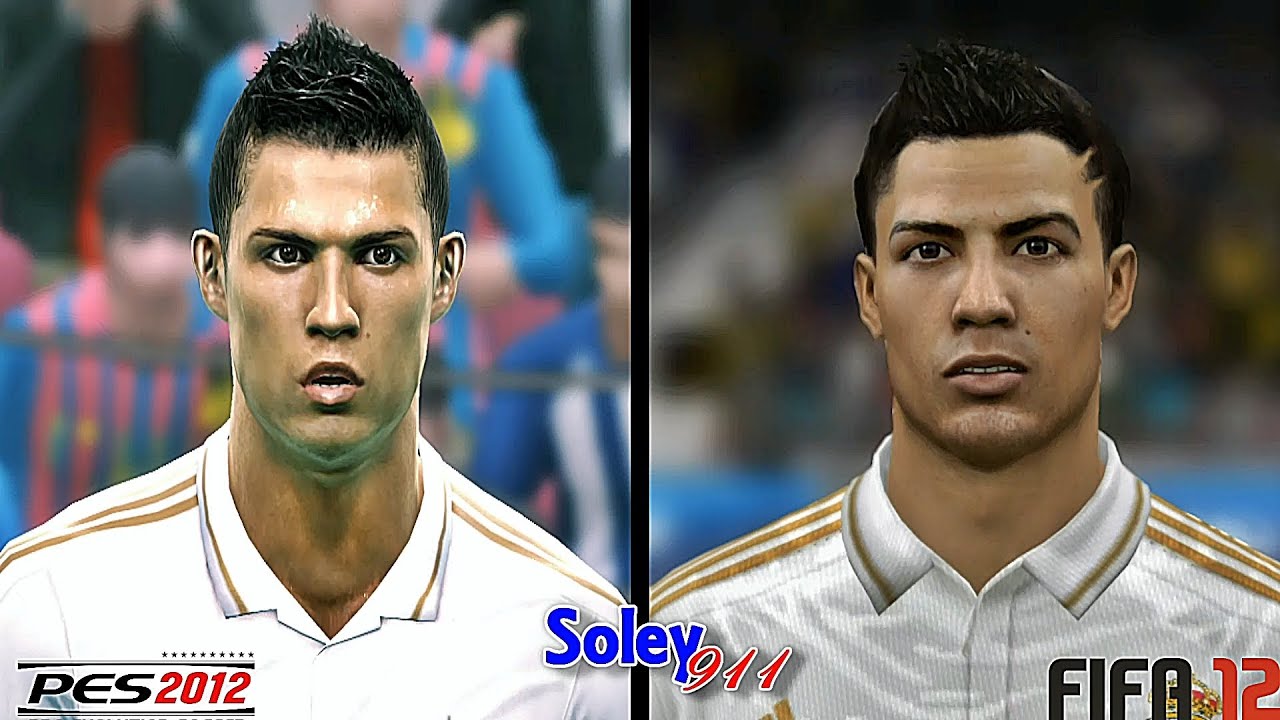 FIFA 12 vs PES 2012 Barcelona & Real Madrid faces comparison !!
