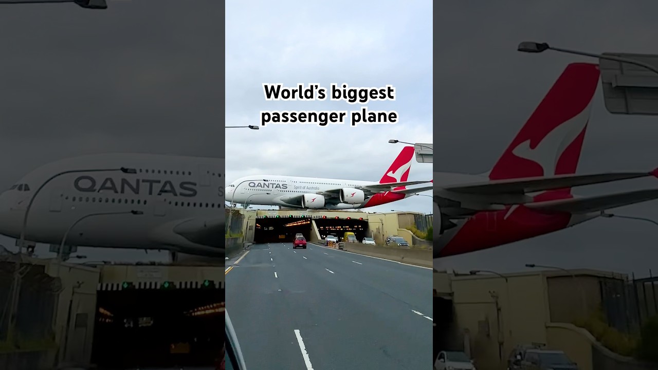 Driving below the world’s biggest passenger plane ✈️ 