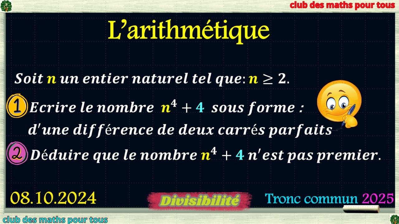 Arithmétique: Montrer que 𝒍𝒆 𝒏𝒐𝒎𝒃𝒓𝒆 𝒏^𝟒+𝟒 𝒏′ 𝒆𝒔𝒕 𝒑𝒂𝒔 𝒑𝒓𝒆𝒎𝒊𝒆𝒓!