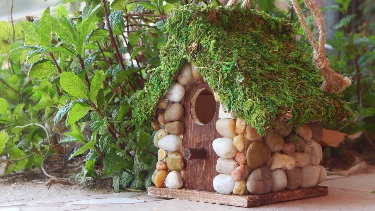 DIY Rustic Stone Cottage Birdhouse | How to Decorate a Birdhouse | The Sweetest Journey