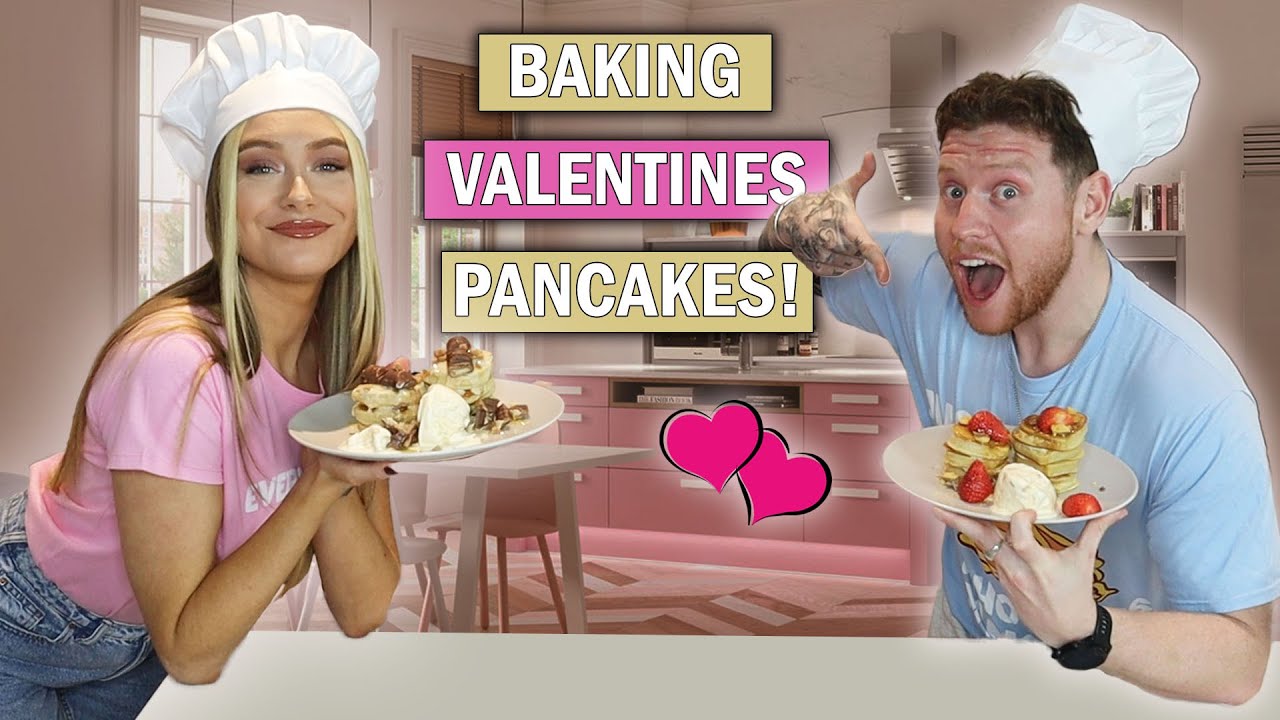 BAKING VALENTINES PANCAKES with BEHZINGA! 😘