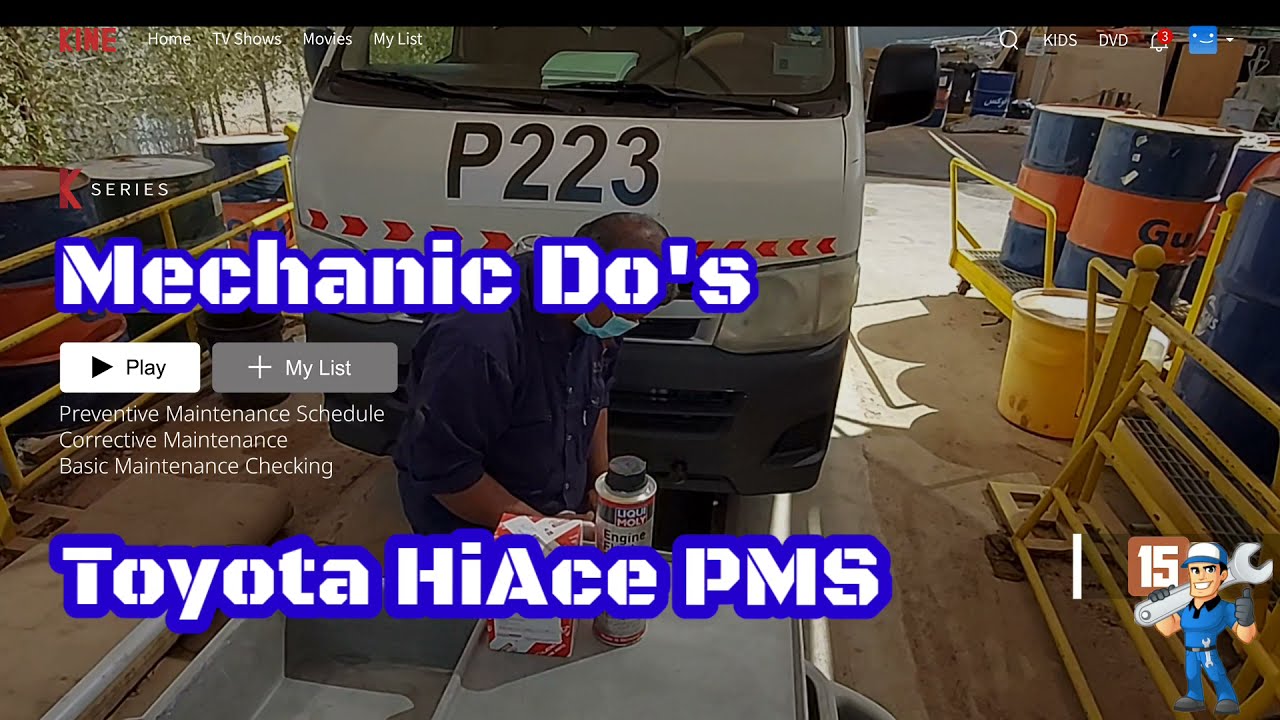 PREVENTIVE MAINTENANCE SCHEDULE - TOYOTA HIACE