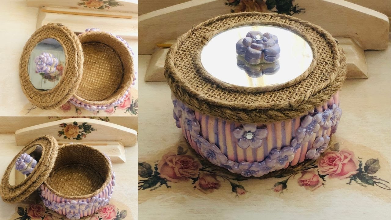 Cajita decorativa  con porcelana fría/ Jewellery box cold porcelain