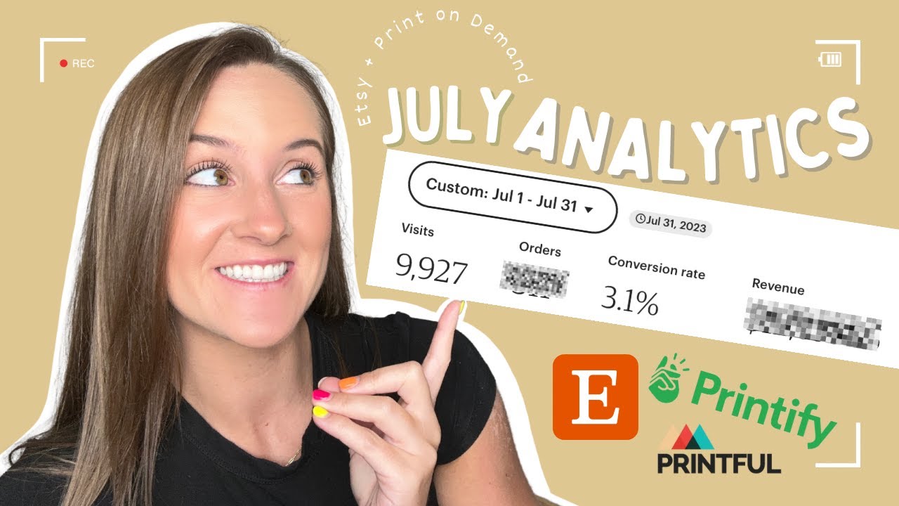 July Analytics for my Etsy + Print on Demand Business: Building a 6 figure Etsy Shop in 2023