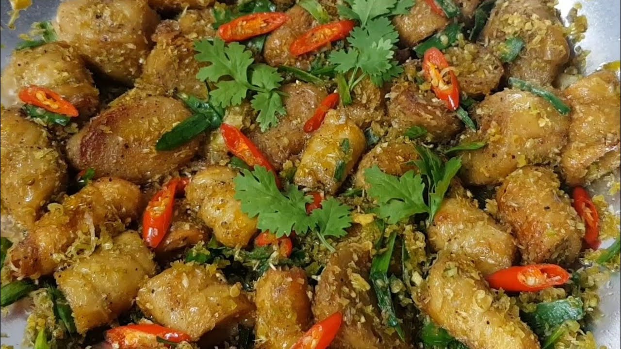 Mi can xao sã ớt, ruột heo chay xào sã, mì căn xào sã ớt cay cay dai giòn giòn - món chay ngon