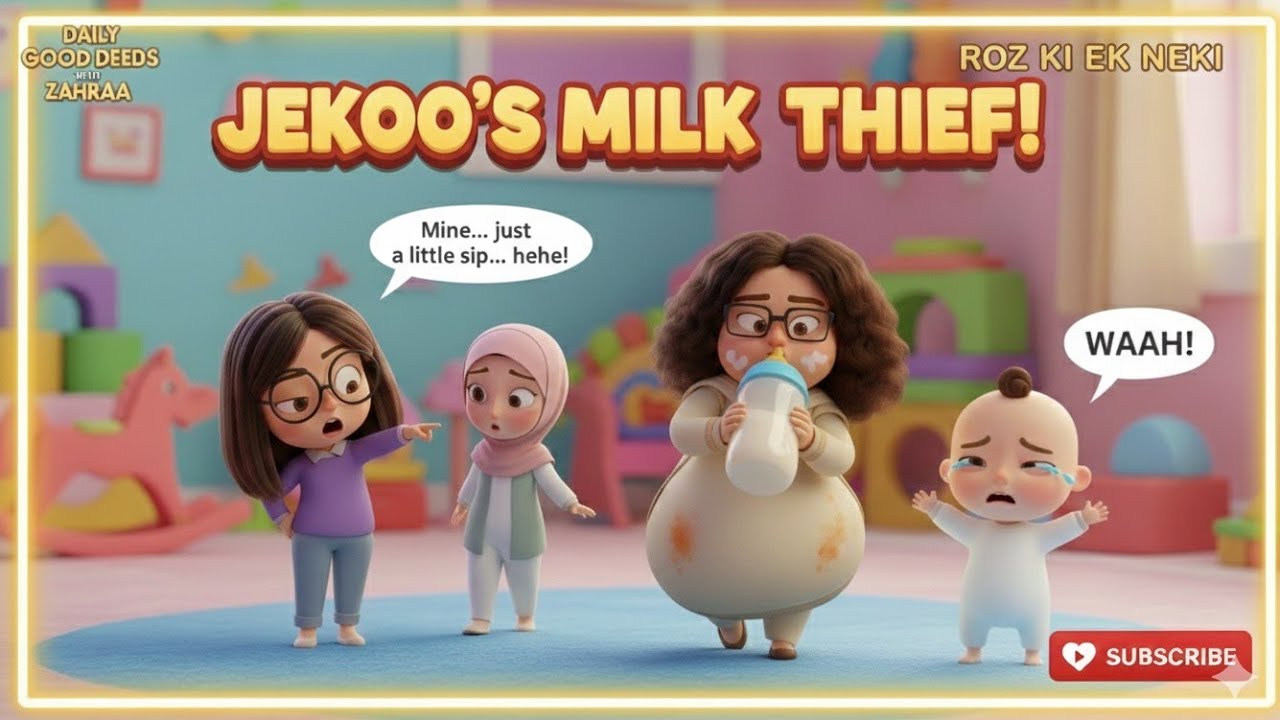 Milk theif jekoo Wrong! 😲 | Zahraa Teaches Good Manners | Islamic cartoon 
