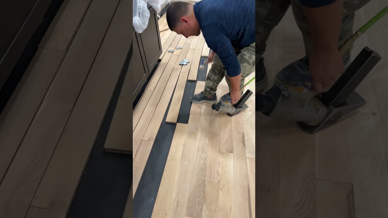 White oak hardwood floor installation