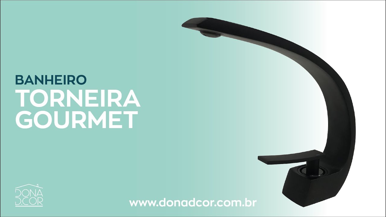 Torneira Gourmet Curva Preta para banheiro Dona D. Cor