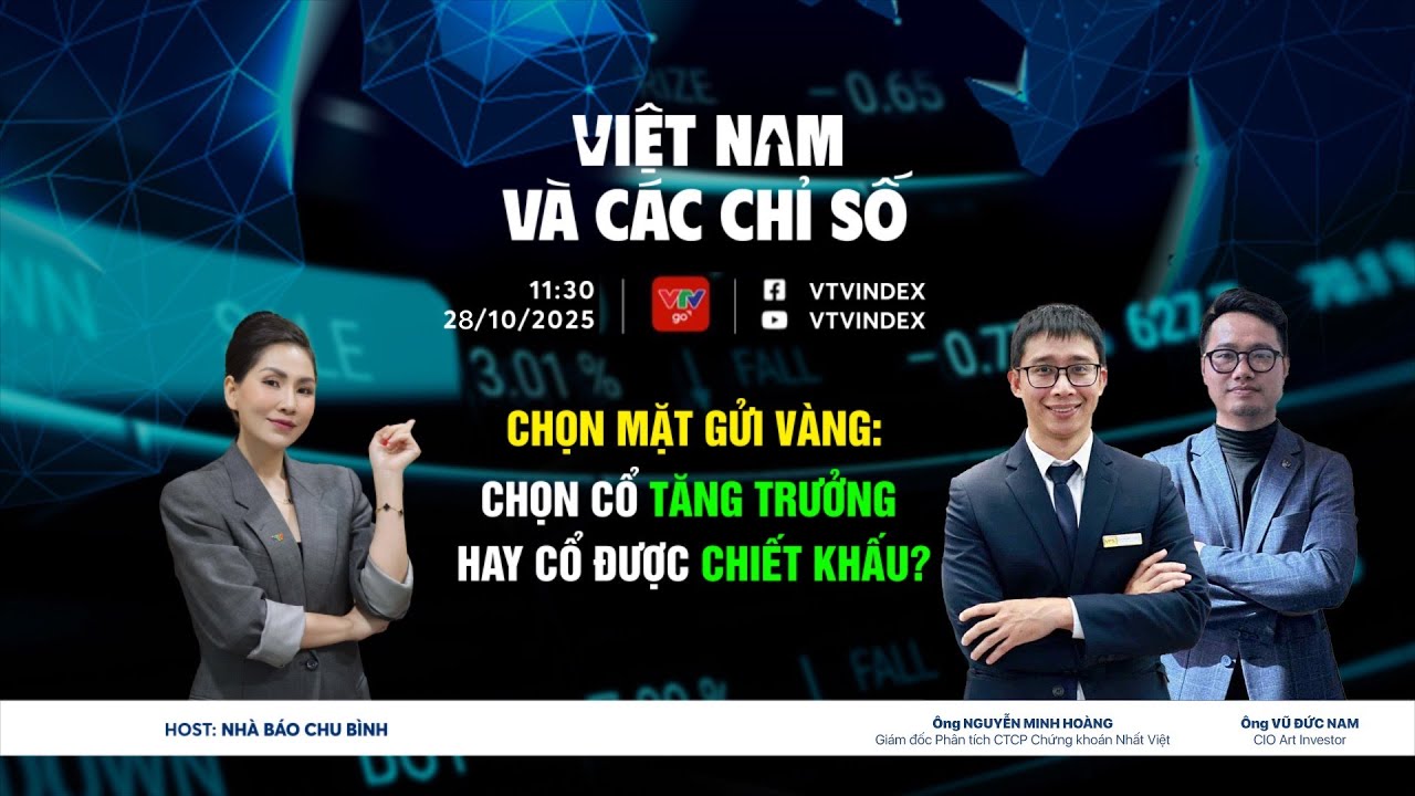 VIỆT NAM V&Agrave; C&Aacute;C CHỈ SỐ 28/10/2025: CHỌN MẶT GỬI V&Agrave;NG: CHỌN CỔ TĂNG TRƯỞNG HAY CỔ ĐƯỢC CHIẾT KHẤU?