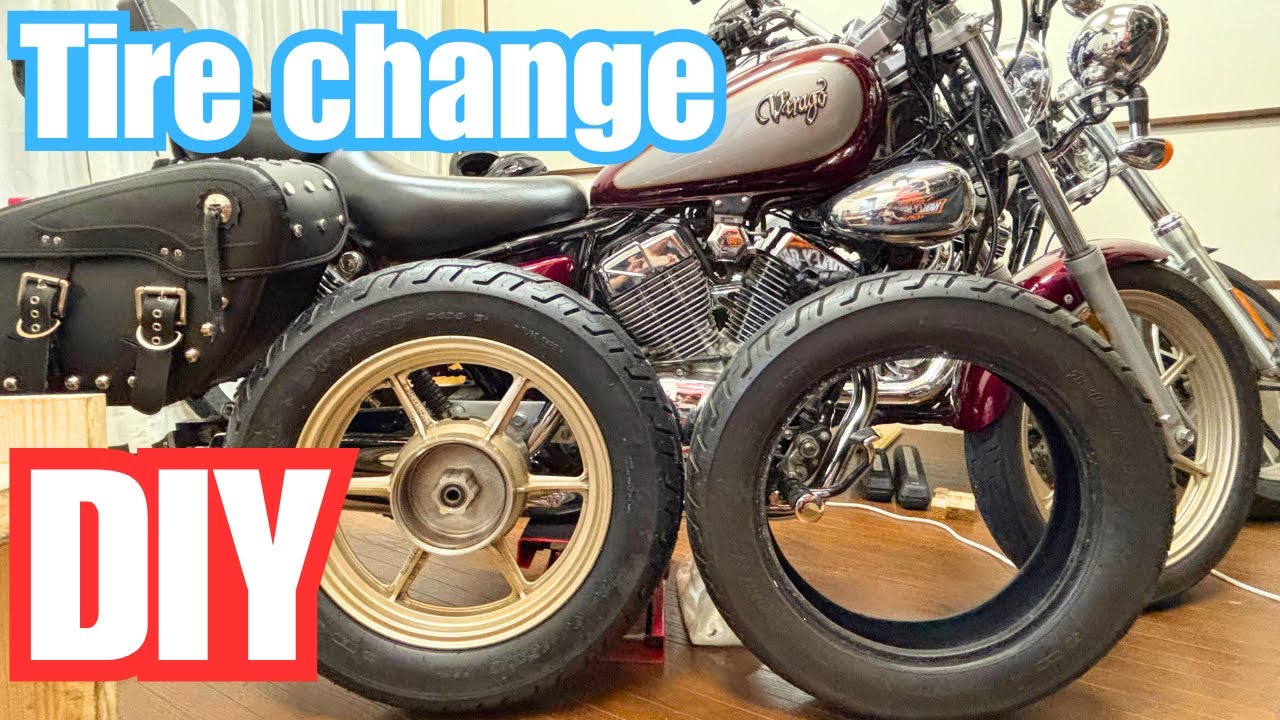 【Motorcycle tire change procedures】Tube & tire removal/installation 【XV125 How to do it yourself 】