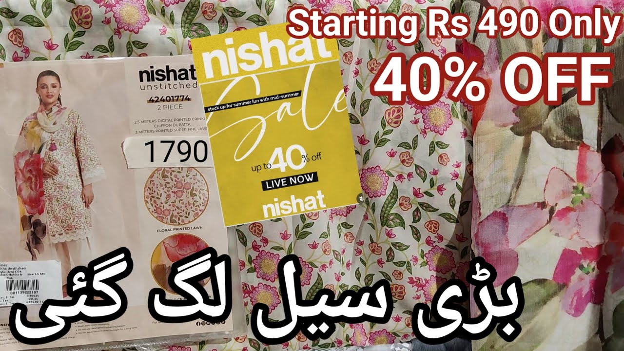 nishatlinen Mid Season Sale 40% off  Live from store