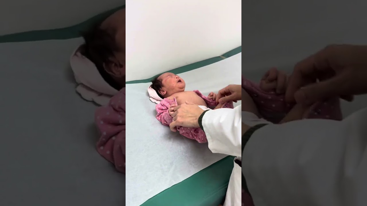 Baby Elina visiting doctor office