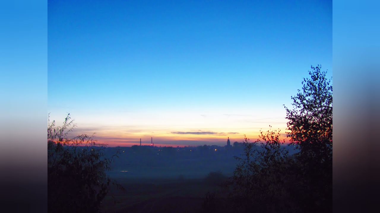 Górny Śląsk, Brzeziny Śl, jesienny wieczorny widok z nasypu w 4 na 3, październik 2012, [slideshow].