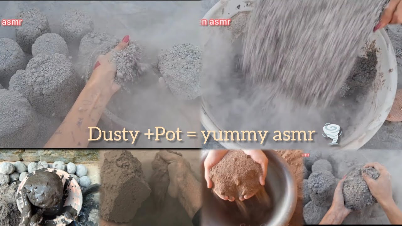 ASMR: Super great dusty asmr😷 in pot crumbling 😋 #dusty#satisfying  #asmr #popular 🌪️