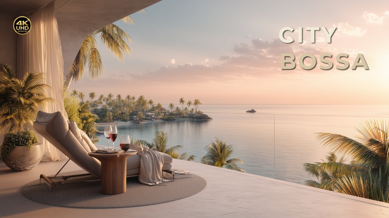 [2 Hours] City Bossa Jazz for Relaxation & Sunset Wine 🍷 Luxury Resort Vibes