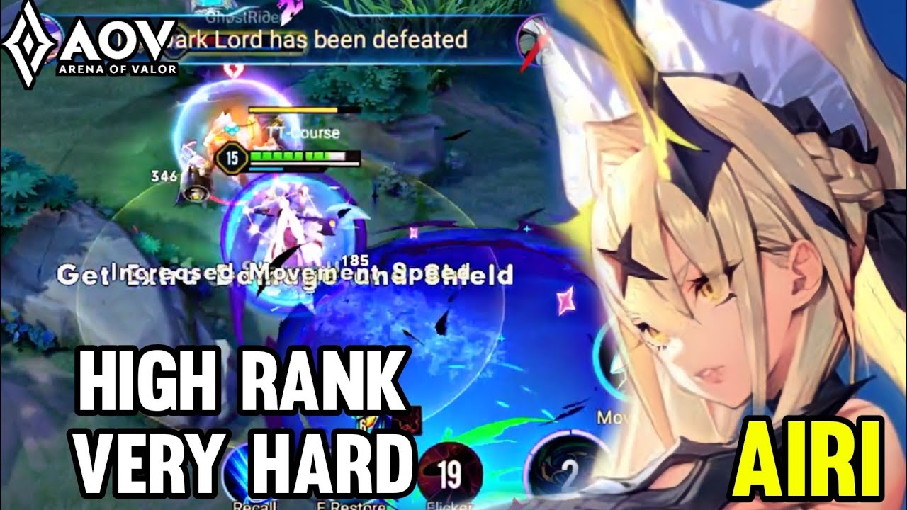 AOV : AIRI GAMEPLAY | HIGH RANK VERY HARD - ARENA OF VALOR LIÊNQUÂNMOBILE ROV COT