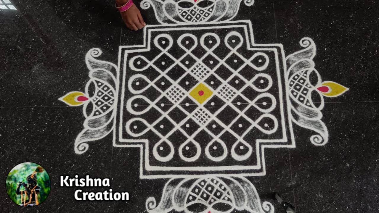 Karthigai Madham Kambi kolam | Melikala muggulu | 6x4x4 dot neli kolam | Beautiful Sikku kolam