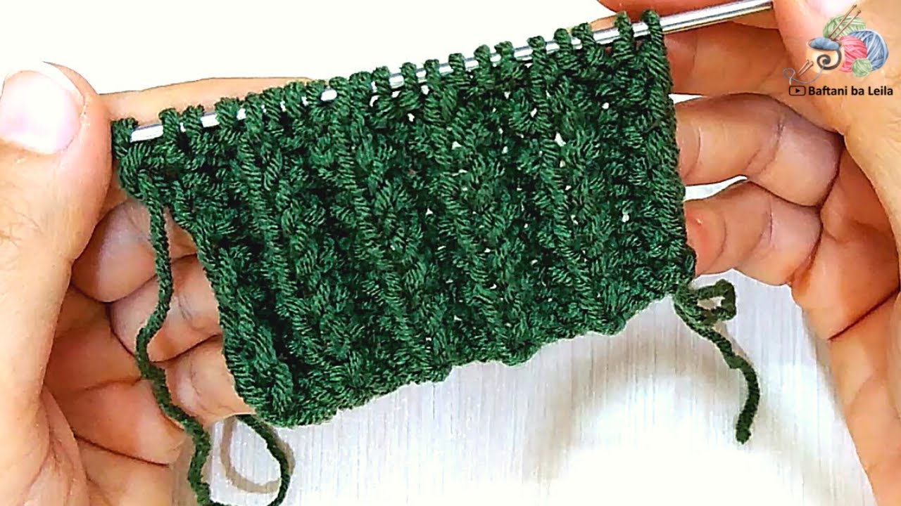 How to knit fish bone stitch-طرز بافت مدل تیغ ماهی