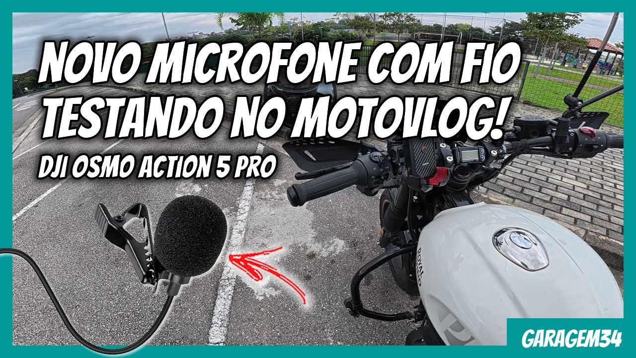 TESTANDO NOVO MICROFONE COM FIO NA DJI OSMO ACTION 5 PRO