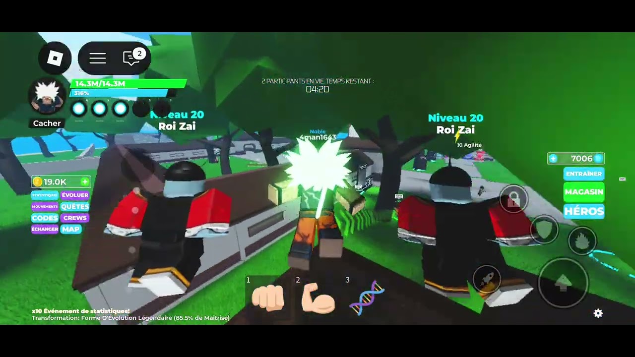 Je joue à dragon ball sur roblox 