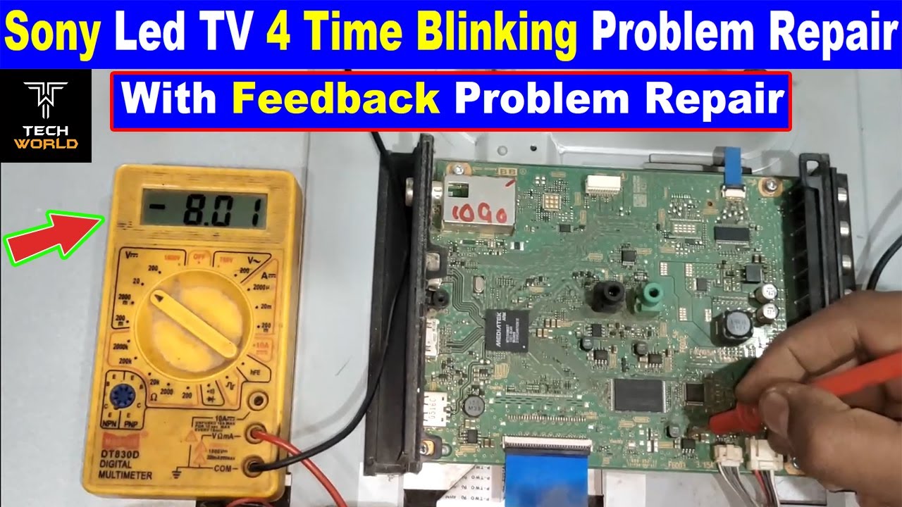 sony led tv 4 time blinking problem | sony 4 time blinking feedback repair