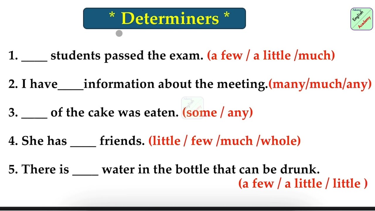 #determiners set 1 for - All Exams  #advanceenglishacademy