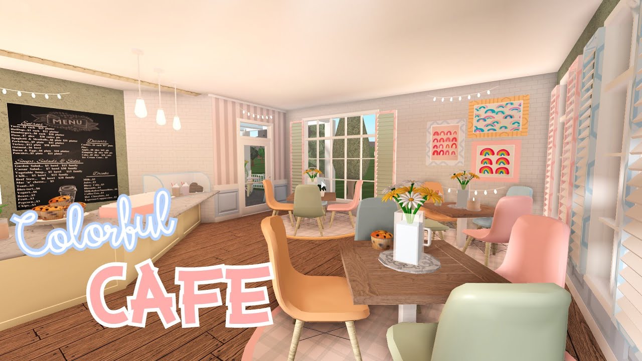 BLOXBURG | No Game-pass Colorful Cafe | House Build