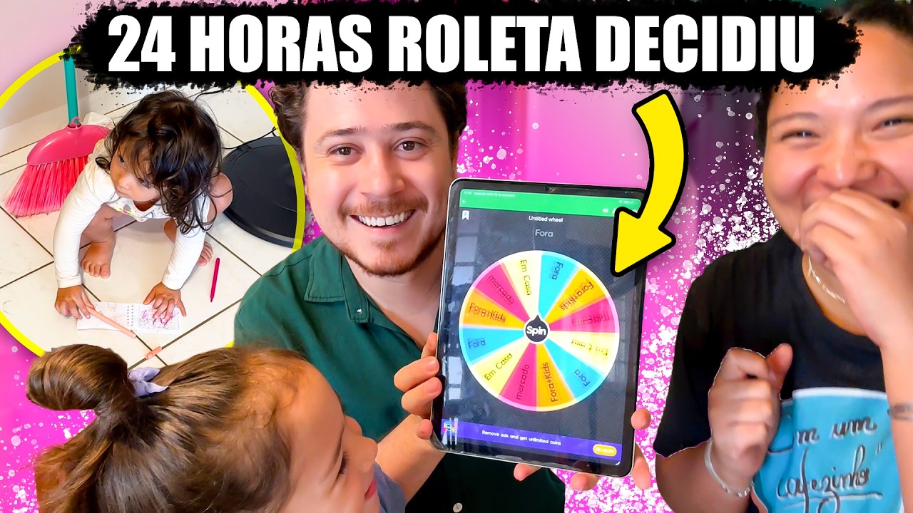 24 HORAS COMENDO E FAZENDO OQ UE A ROLETA DECIDIR | Jeru e Cheru