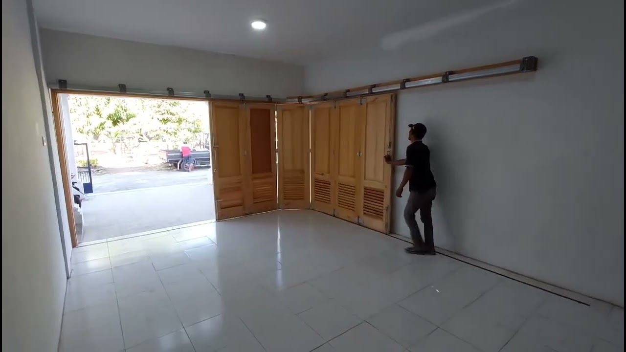 Pemasangan Rel Pintu Geser Garasi Kayu - Rel Pintu Sliding - Pintu Garasi Kayu