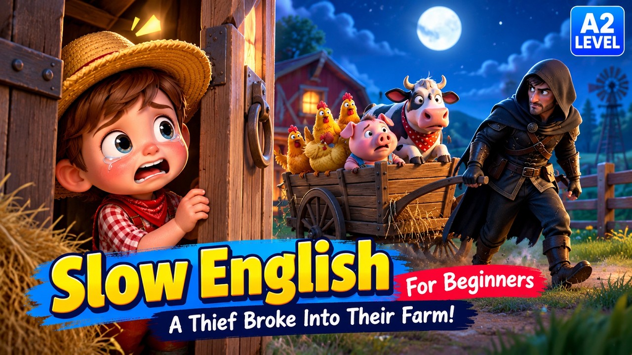 Oh No! A Thief Broke Into Leo's Farm&hellip; Then He Got Caught! 😱| Slow English Story A2