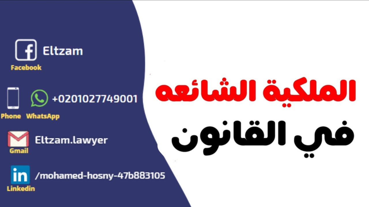 الملكية الشائعه في القانون.