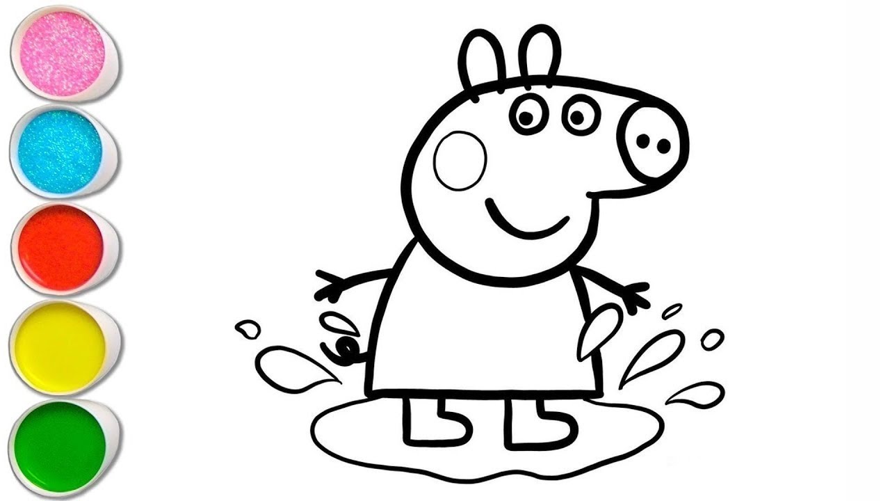 Cute Peppa pig Drawing for kids, Painting & Coloring for kids, Toddlers | Let's Draw Together