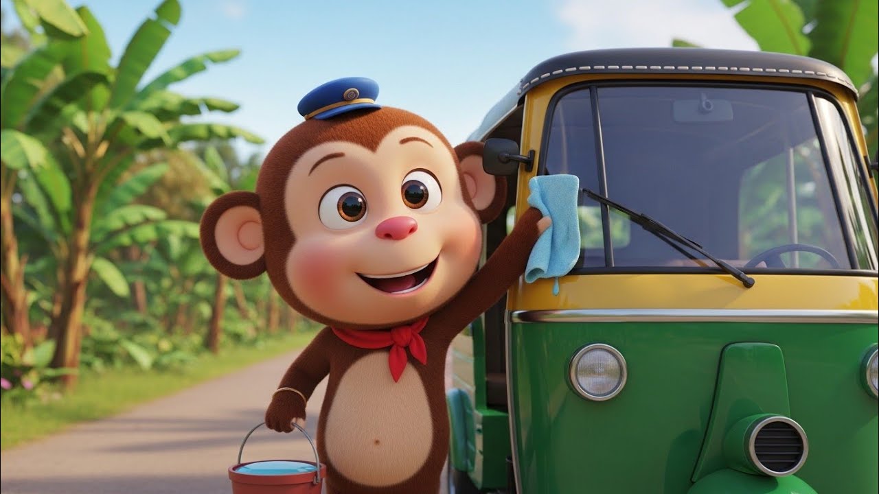 Masti Auto Jungle Ride with Motu Patlu | Funny Monkey Auto Driver Cartoon Rhyme for Kids 