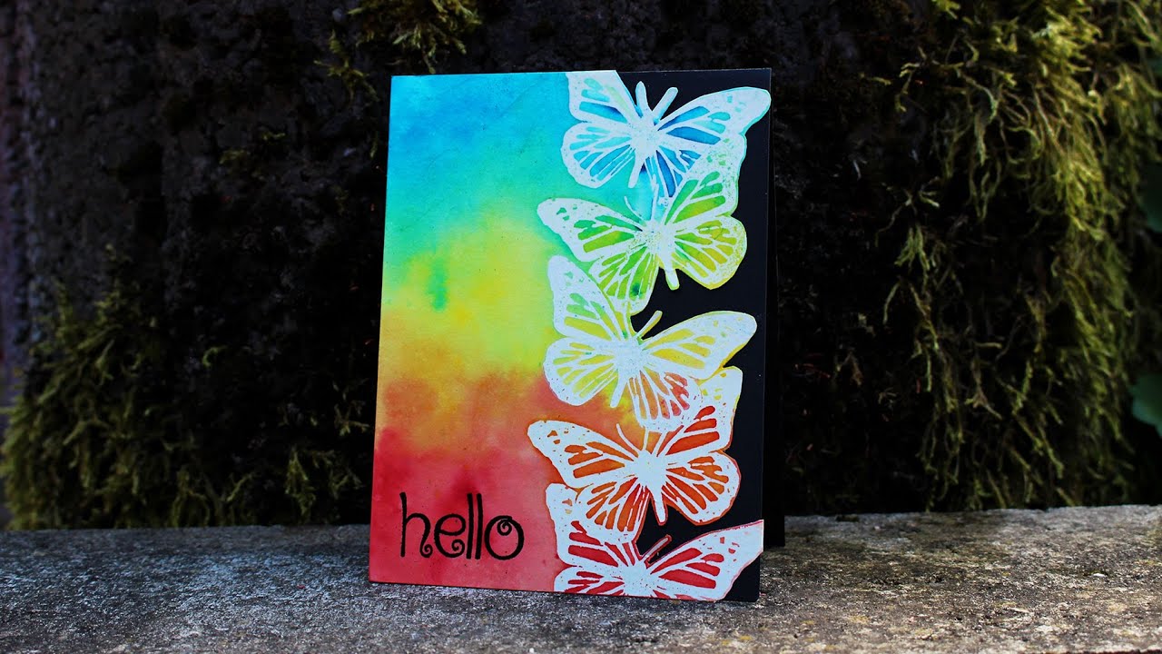 Brusho Backgrounds featuring the Faux Bleaching Technique
