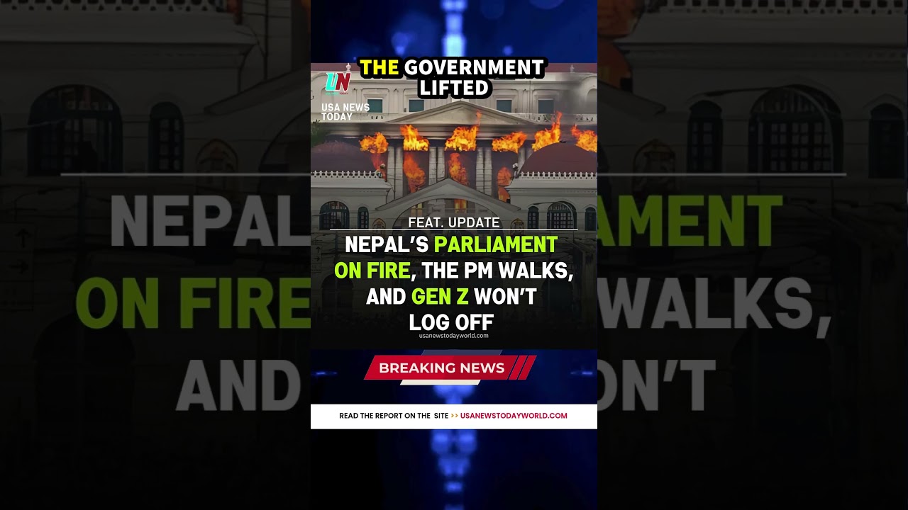Nepal&rsquo;s Parliament in Flames After Social Media Ban 😳🔥  #Nepal #Kathmandu #GenZProtests