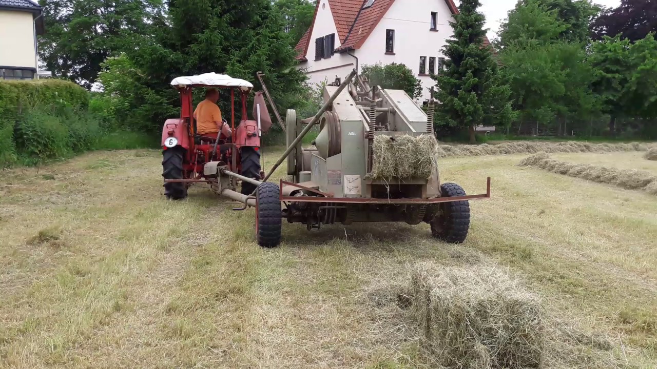 Porsche Diesel 329 mit Claas Maximum Heuernte 2017 Video1