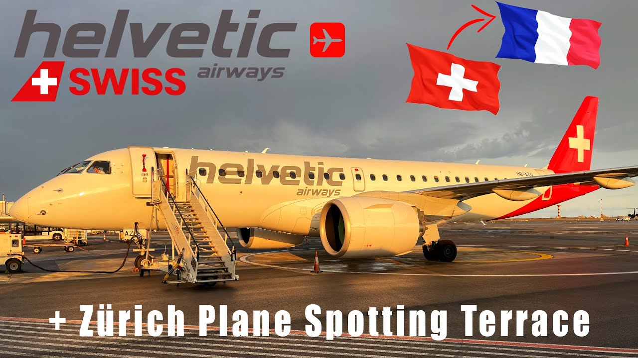 TRIP REPORT: Helvetic (Swiss) | Embraer E190-E2 | Zürich - Nice |  + Plane Spotting ZRH Terrace
