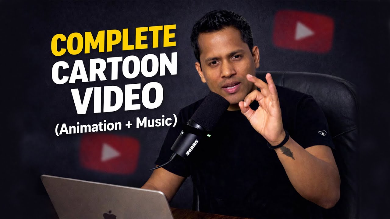 Cartoon Video कैसे बनाएं? Animation + Voice + Background Music | Complete Guide