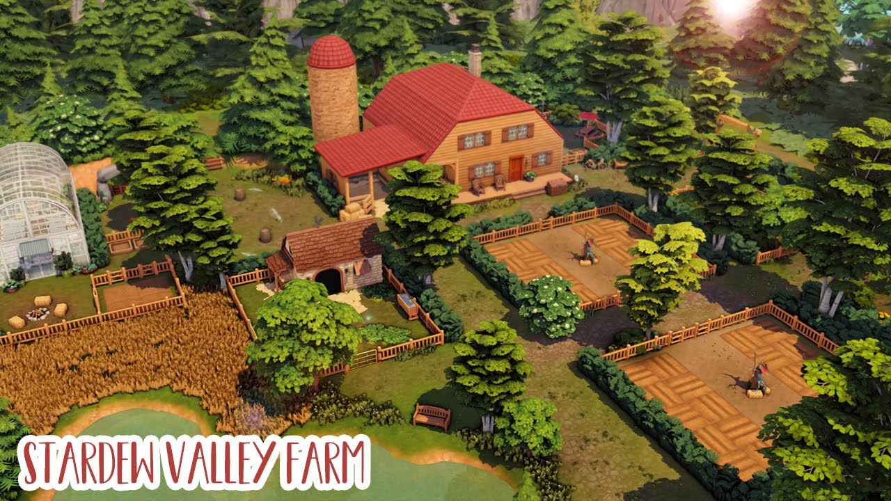 Huge Stardew Valley Farm 🌾🐔...(Sims 4 Speed Build)