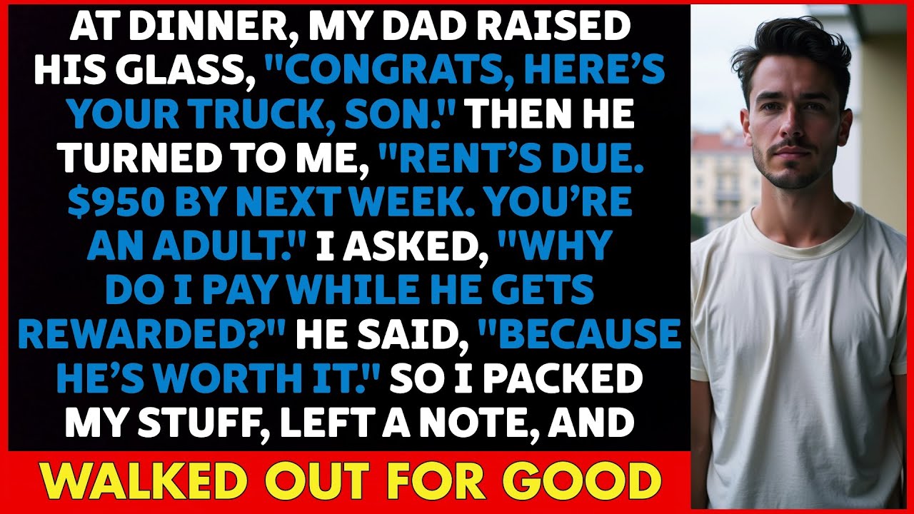 Dad gave him a TRUCK for graduating, Then told me to pay RENT — So I LEFT and never looked back