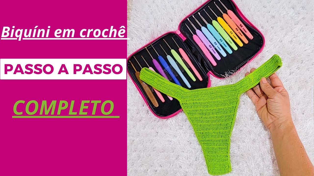 BIQUÍNI EM CROCHÊ COM FIO DE ELASTICIDADE Passo a passo completo #modapraia #tutorial #biquíni