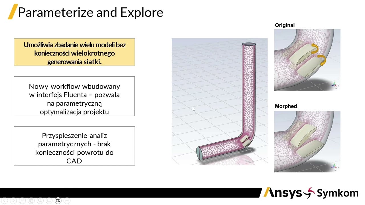 2023R1 ANSYS Fluent parametryzacja z zastosowaniem mesh morphingu