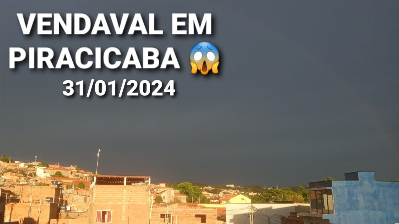 31/01/2024 - IMPRESSIONANTE! Vendaval em Piracicaba (SP) [Vídeo completo]